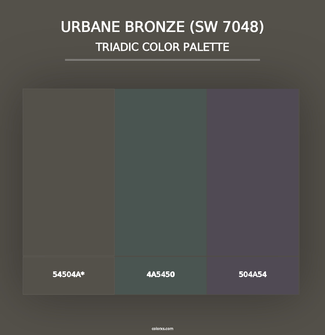 Urbane Bronze (SW 7048) - Triadic Color Palette