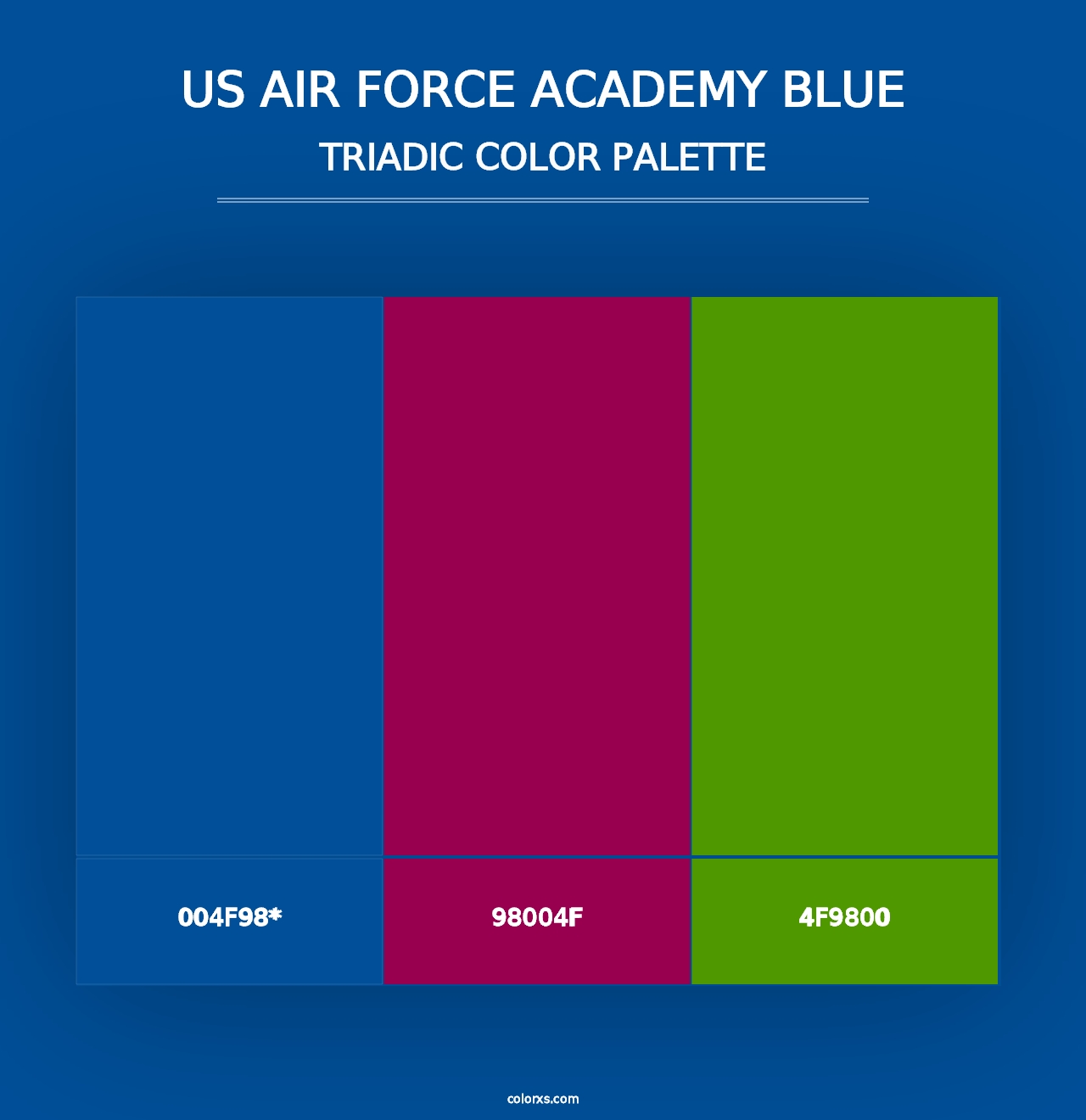 US Air Force Academy Blue - Triadic Color Palette