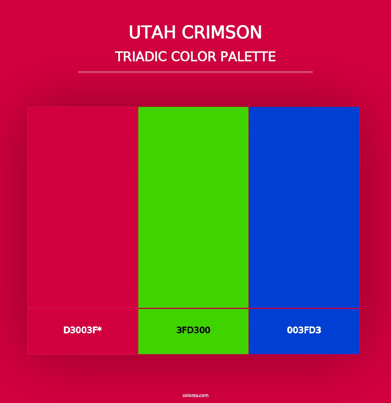 Utah Crimson - Triadic Color Palette