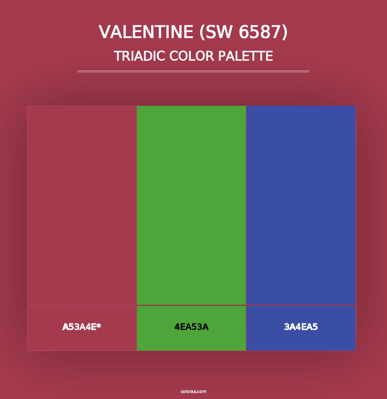 Valentine (SW 6587) - Triadic Color Palette