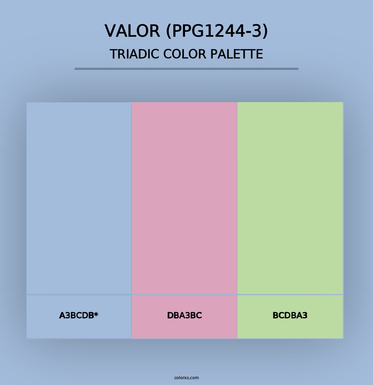 Valor (PPG1244-3) - Triadic Color Palette