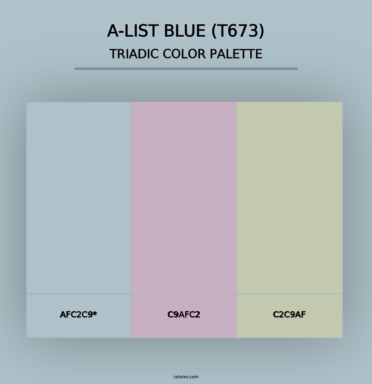 A-List Blue (T673) - Triadic Color Palette