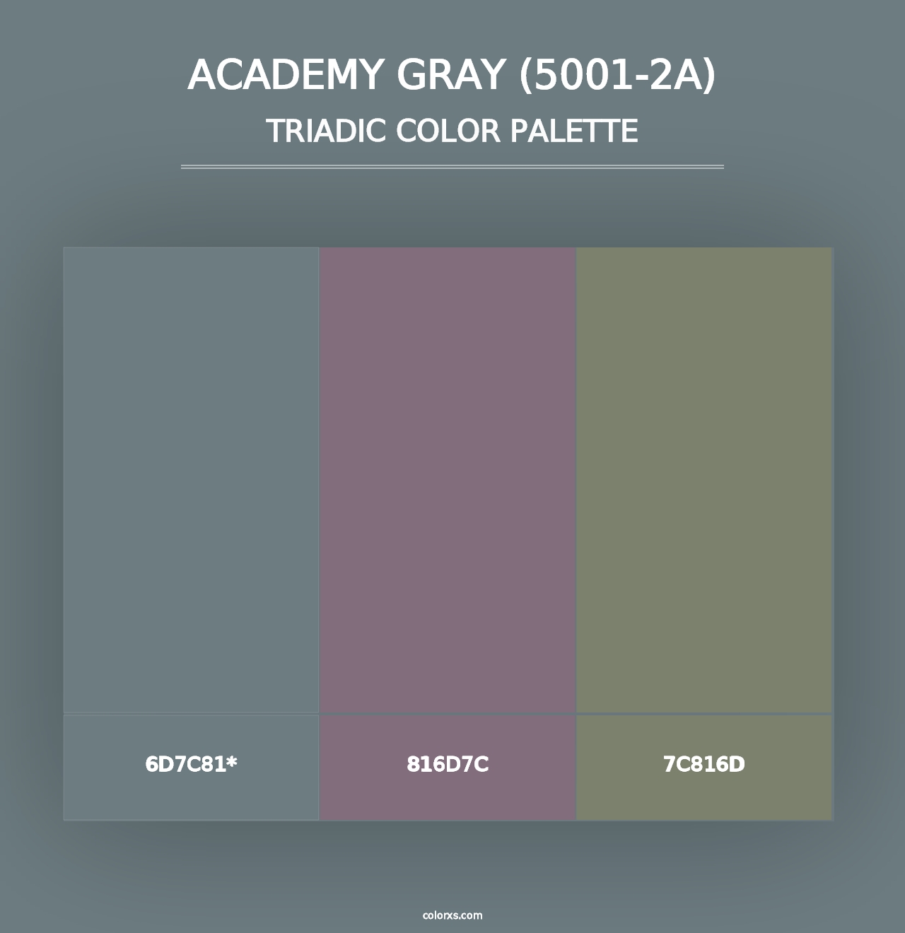 Academy Gray (5001-2A) - Triadic Color Palette