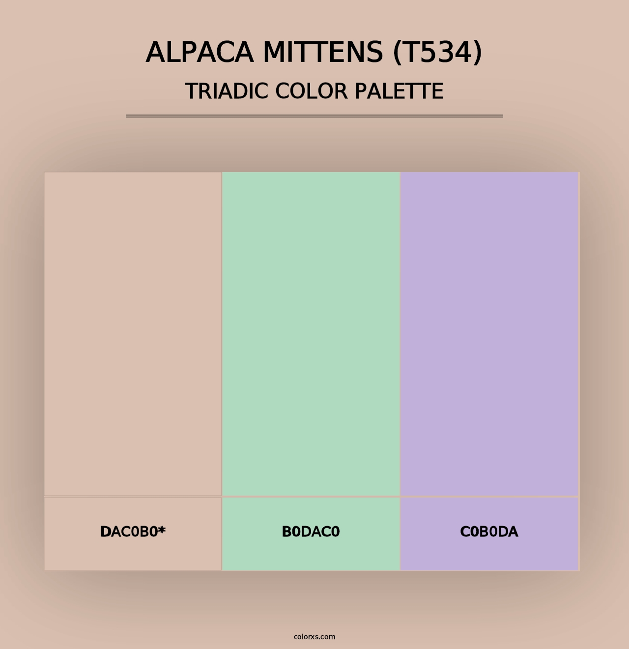 Alpaca Mittens (T534) - Triadic Color Palette