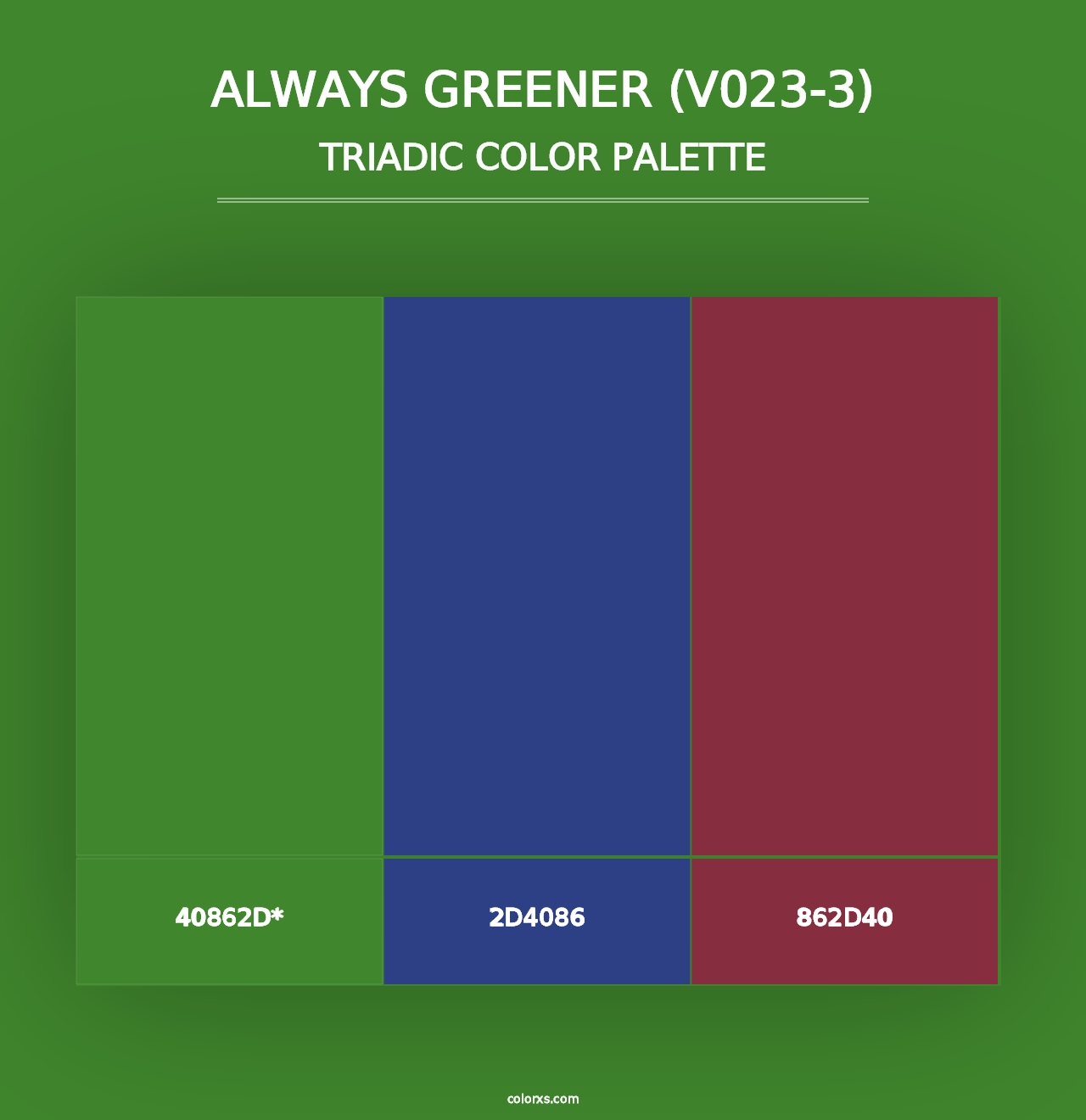 Always Greener (V023-3) - Triadic Color Palette