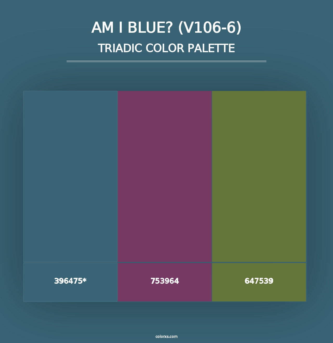 Am I Blue? (V106-6) - Triadic Color Palette