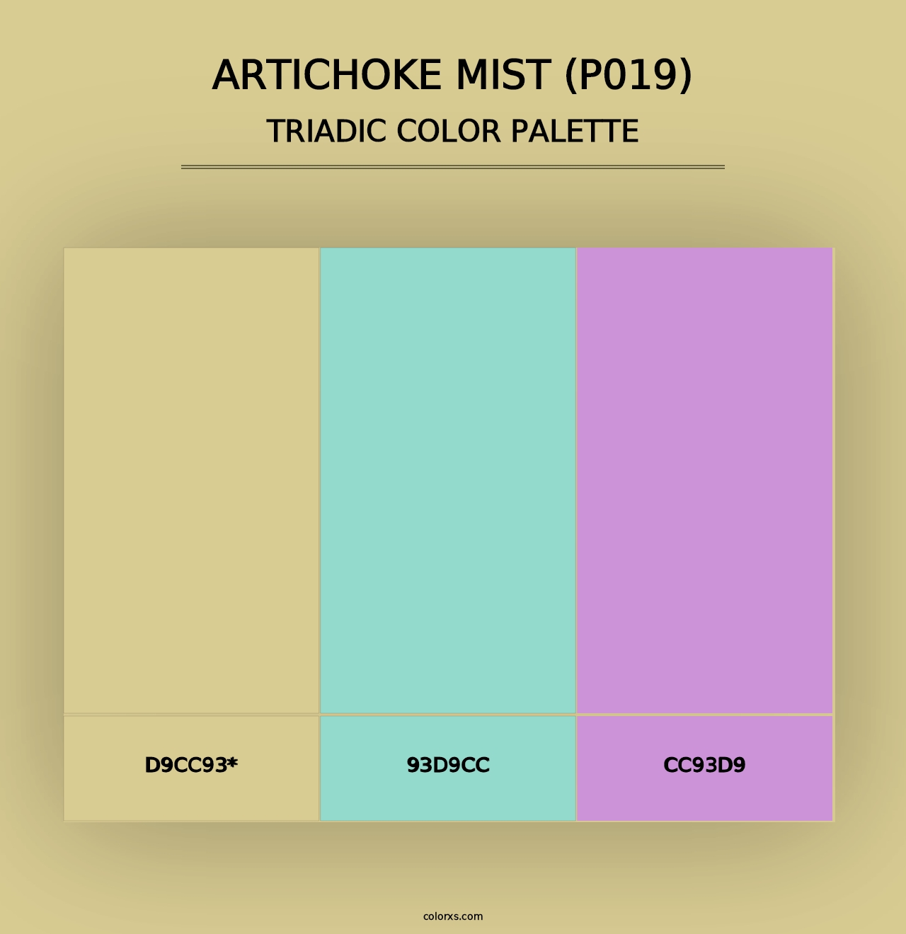 Artichoke Mist (P019) - Triadic Color Palette