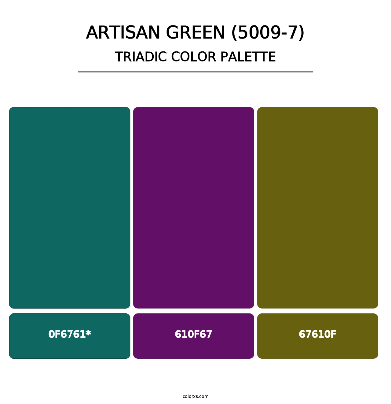 Artisan Green (5009-7) - Triadic Color Palette