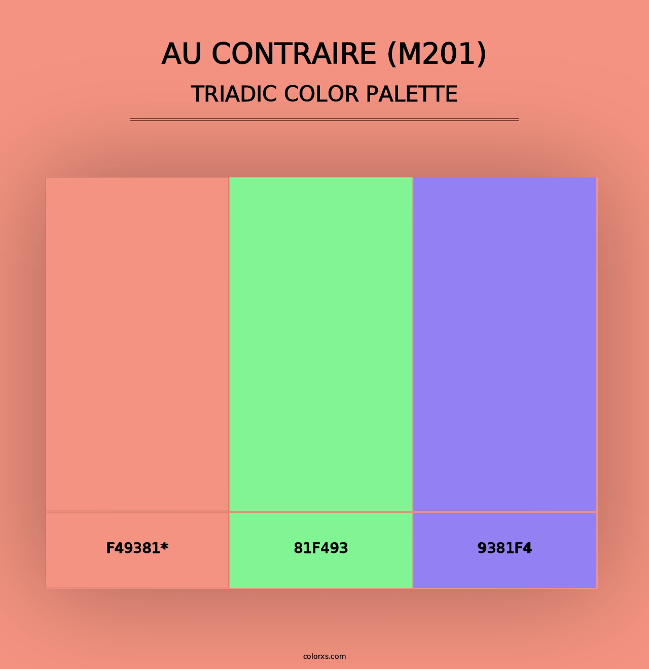 Au Contraire (M201) - Triadic Color Palette