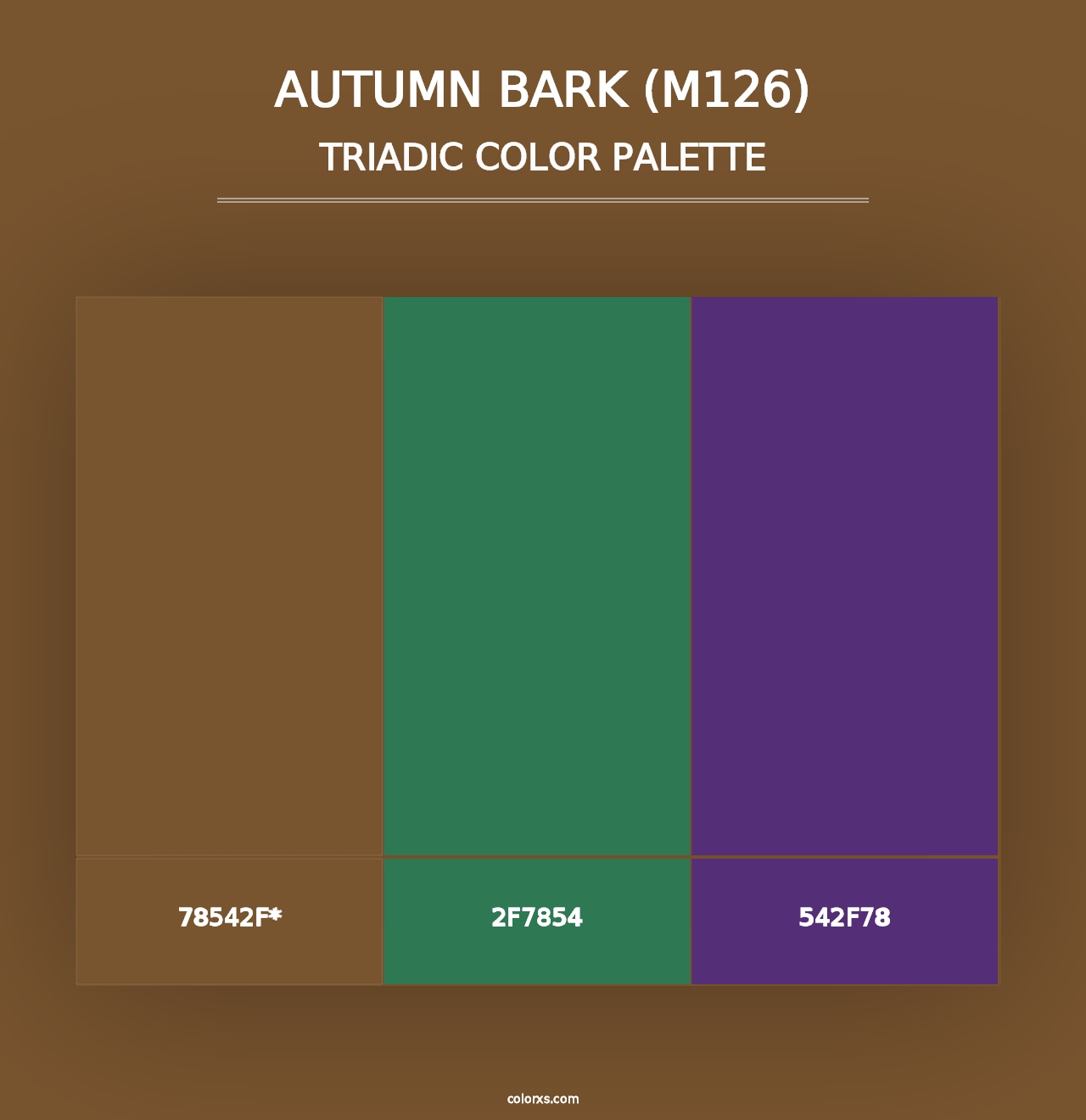 Autumn Bark (M126) - Triadic Color Palette