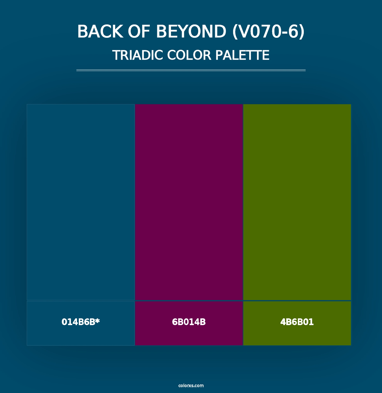 Back of Beyond (V070-6) - Triadic Color Palette