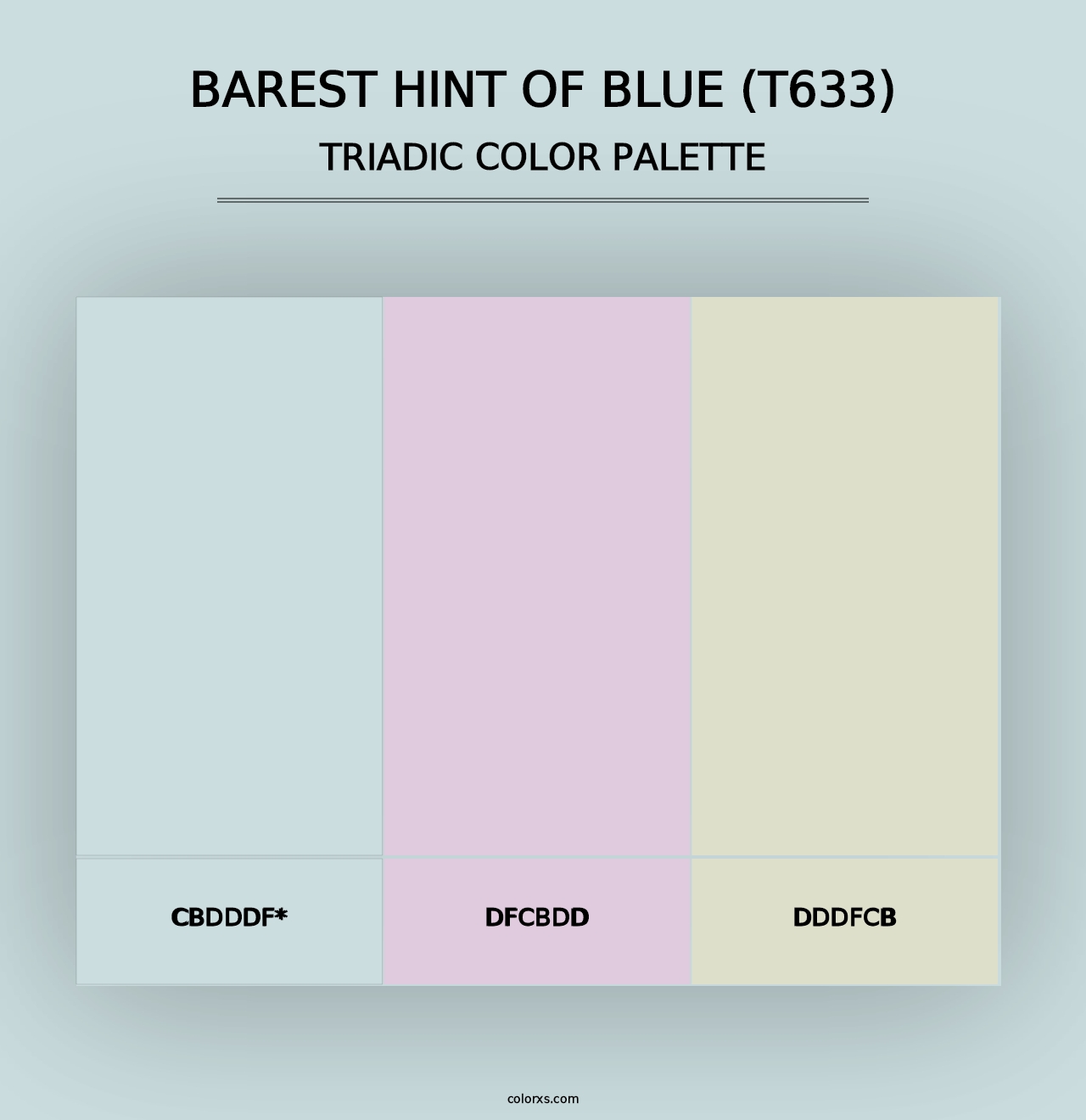 Barest Hint of Blue (T633) - Triadic Color Palette