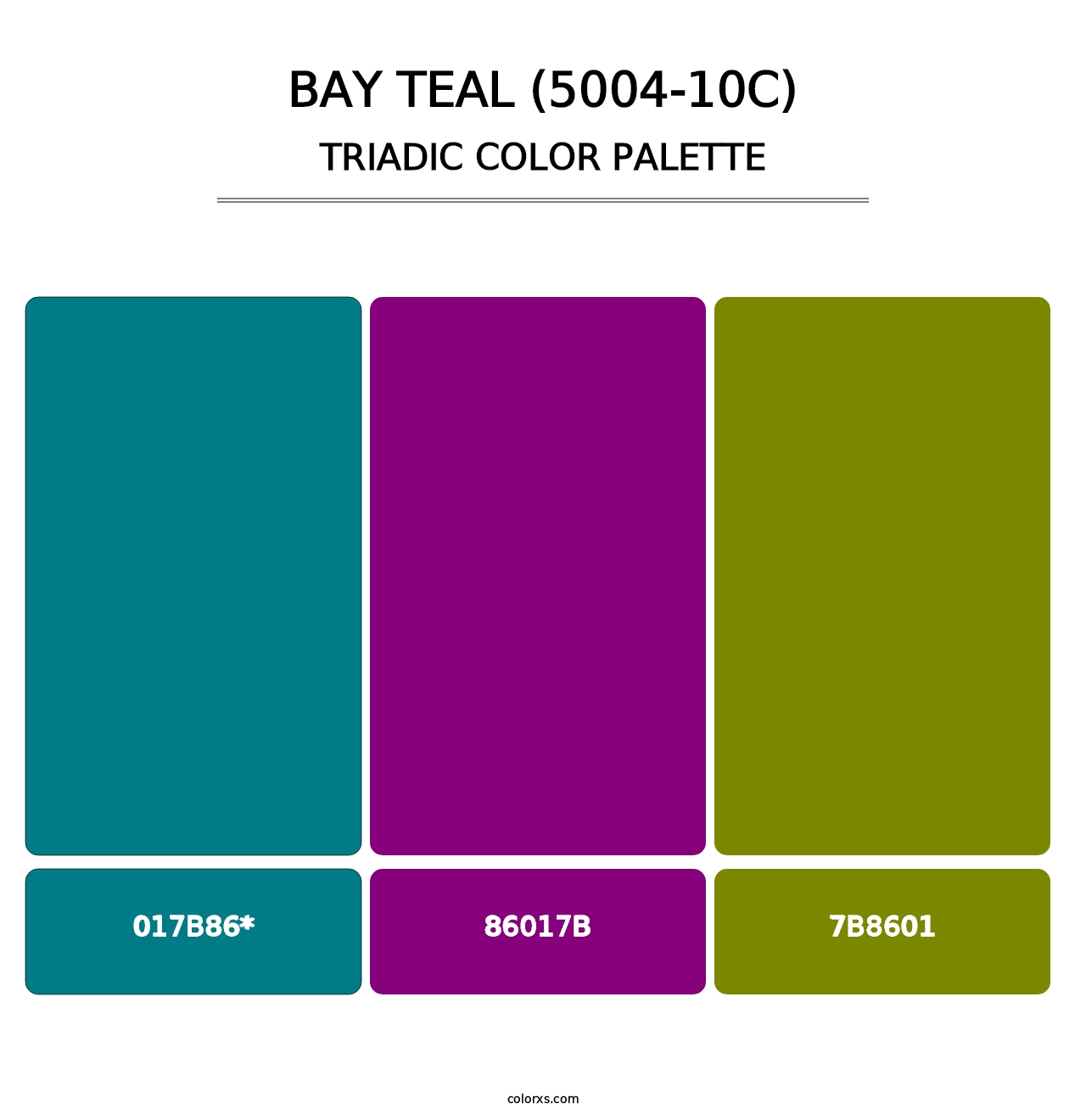 Bay Teal (5004-10C) - Triadic Color Palette