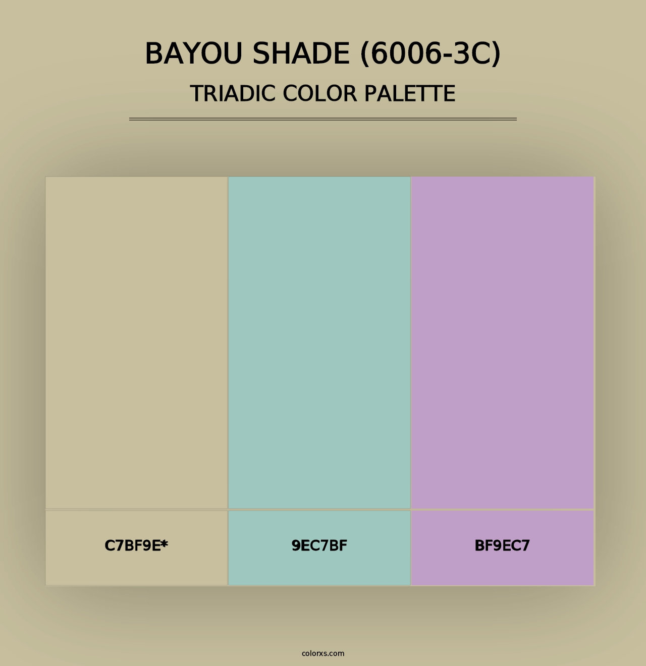 Bayou Shade (6006-3C) - Triadic Color Palette