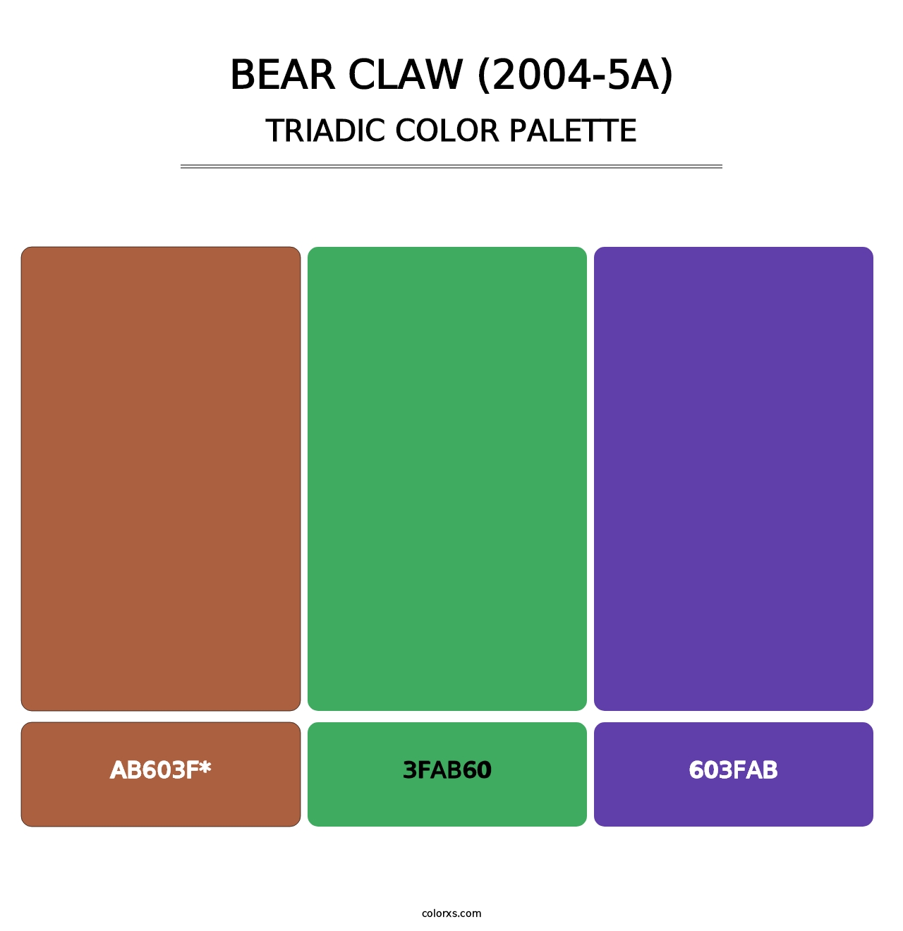 Bear Claw (2004-5A) - Triadic Color Palette