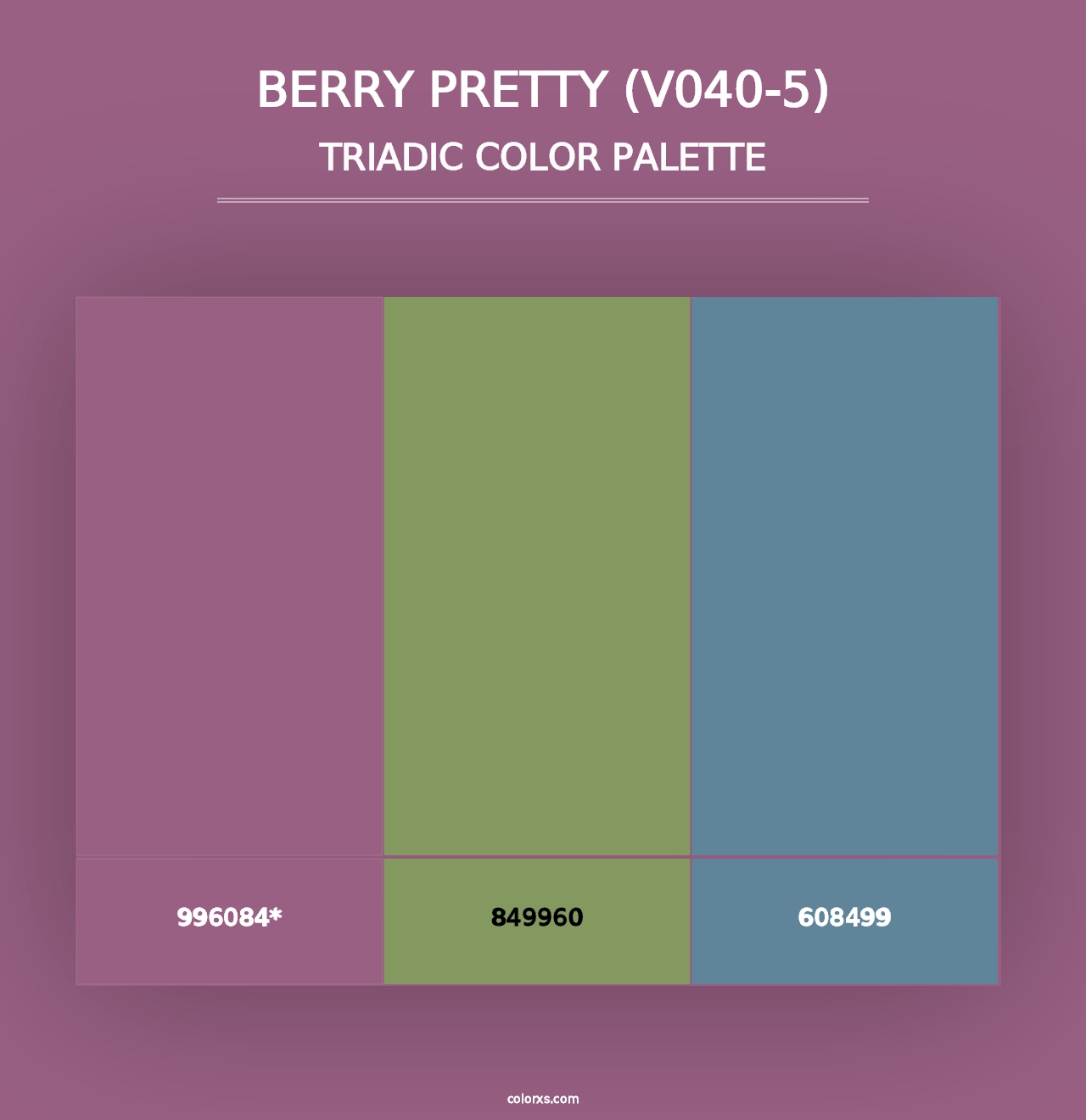 Berry Pretty (V040-5) - Triadic Color Palette