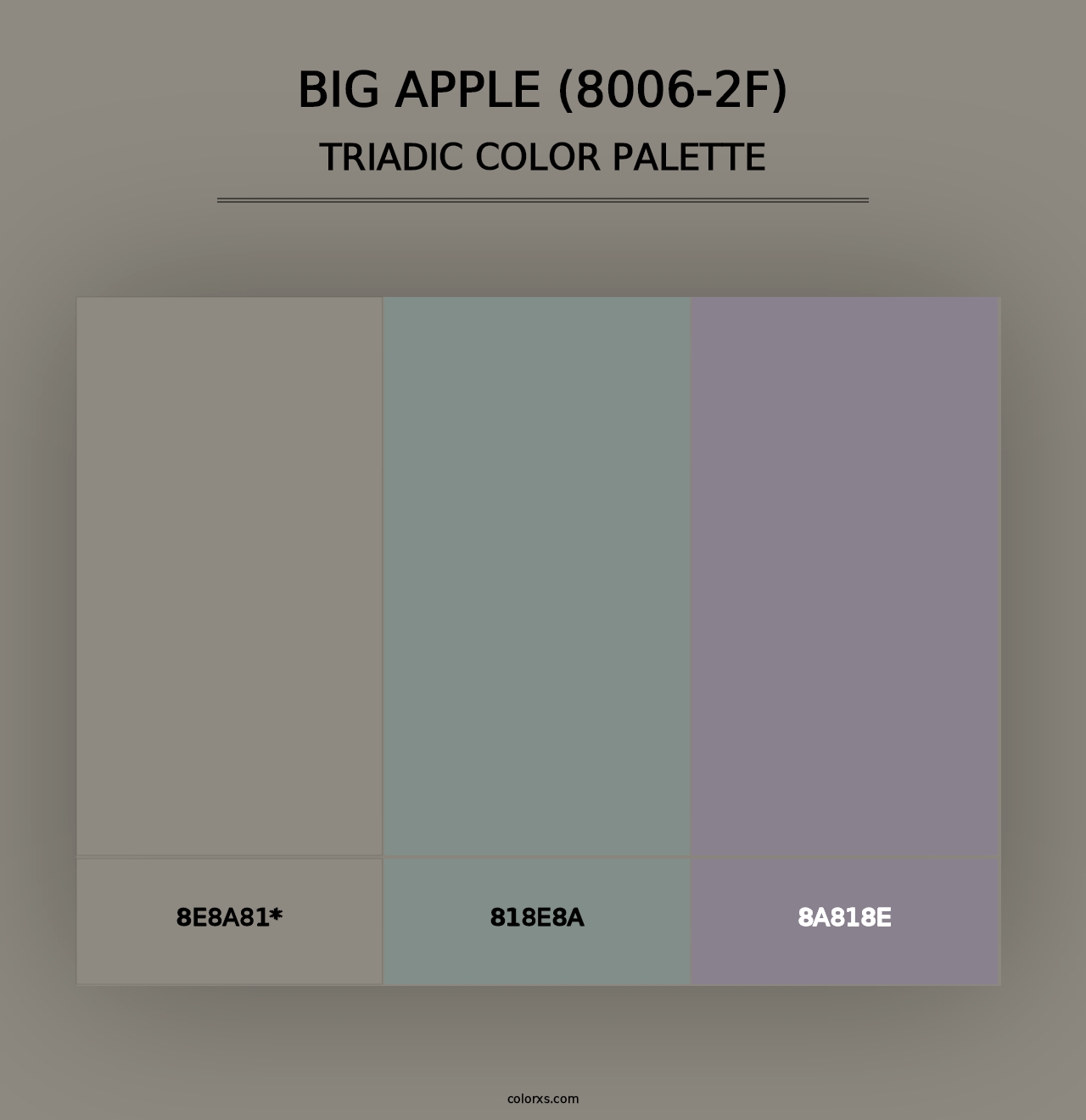 Big Apple (8006-2F) - Triadic Color Palette