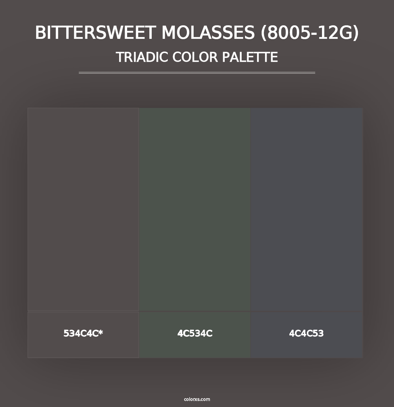 Bittersweet Molasses (8005-12G) - Triadic Color Palette