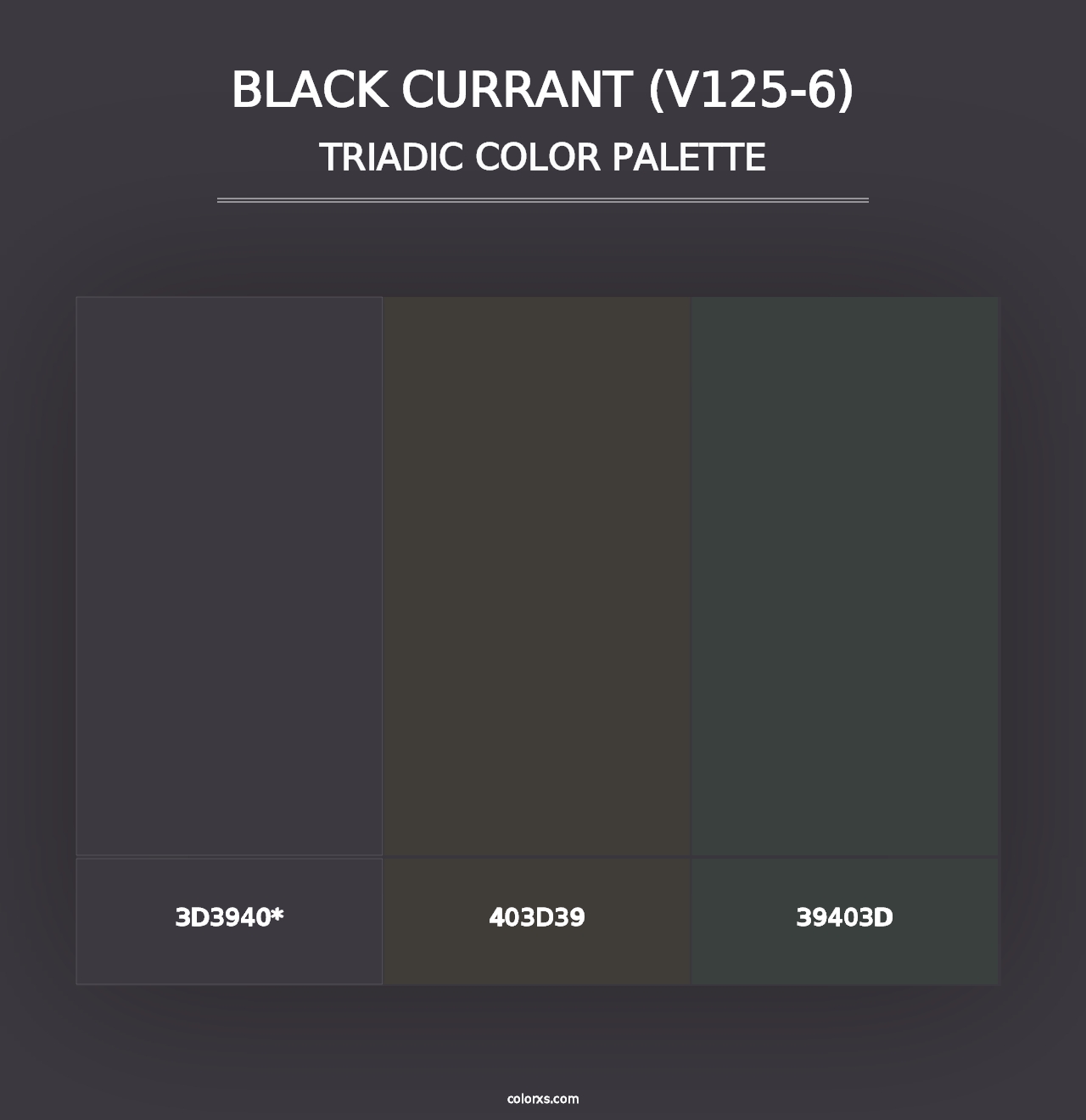 Black Currant (V125-6) - Triadic Color Palette