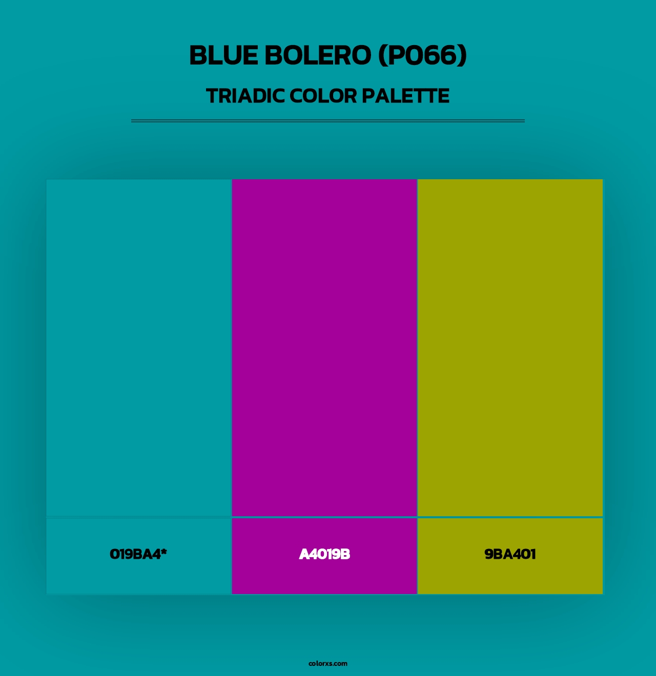 Blue Bolero (P066) - Triadic Color Palette