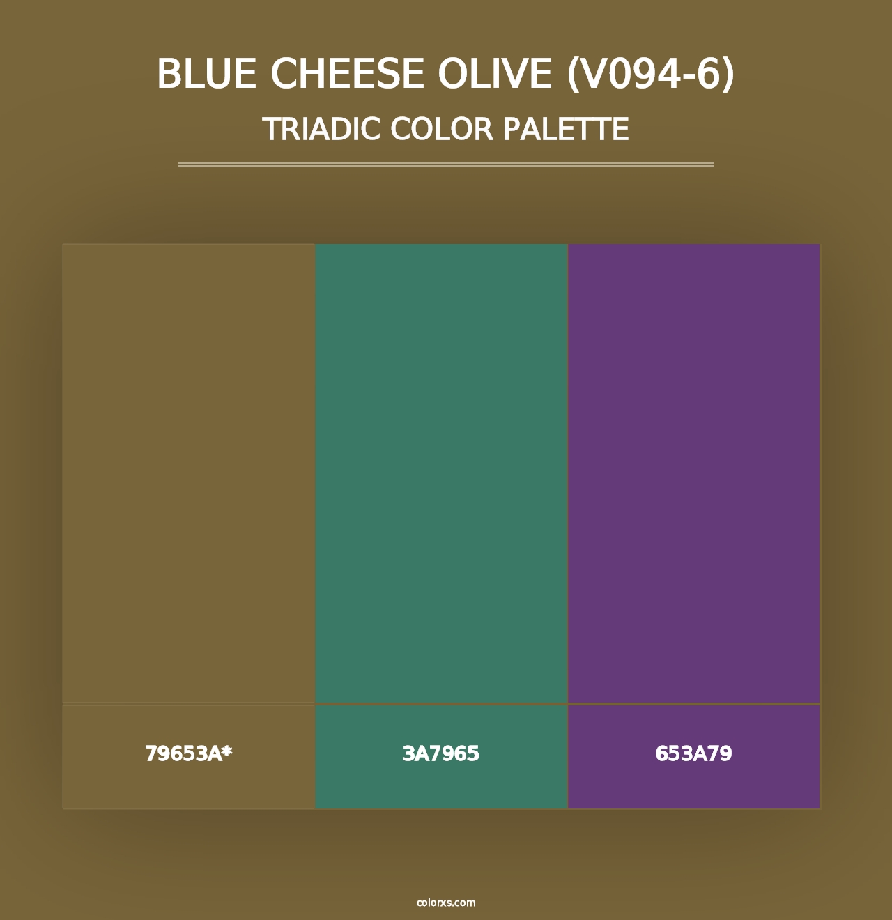 Blue Cheese Olive (V094-6) - Triadic Color Palette