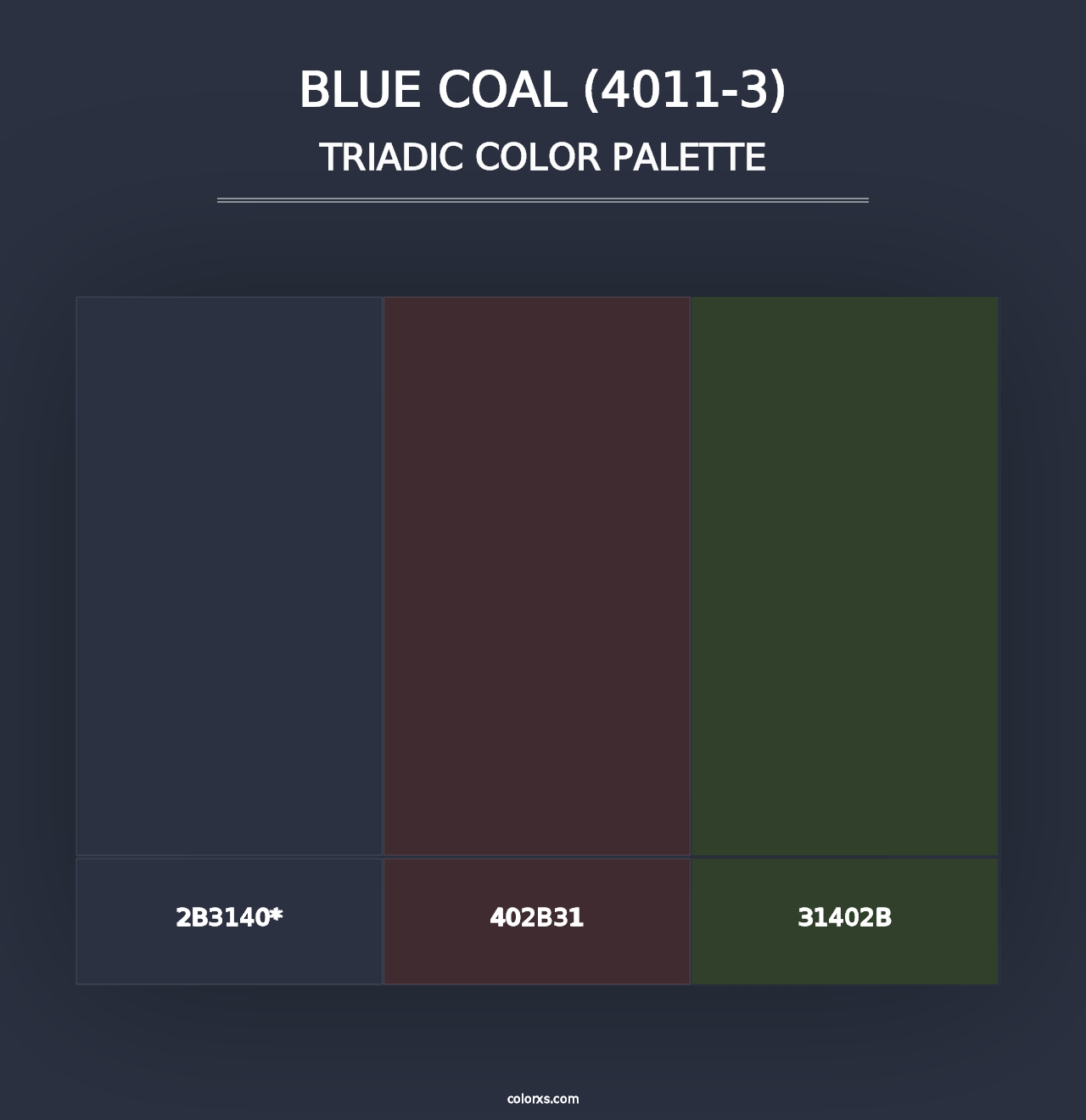 Blue Coal (4011-3) - Triadic Color Palette