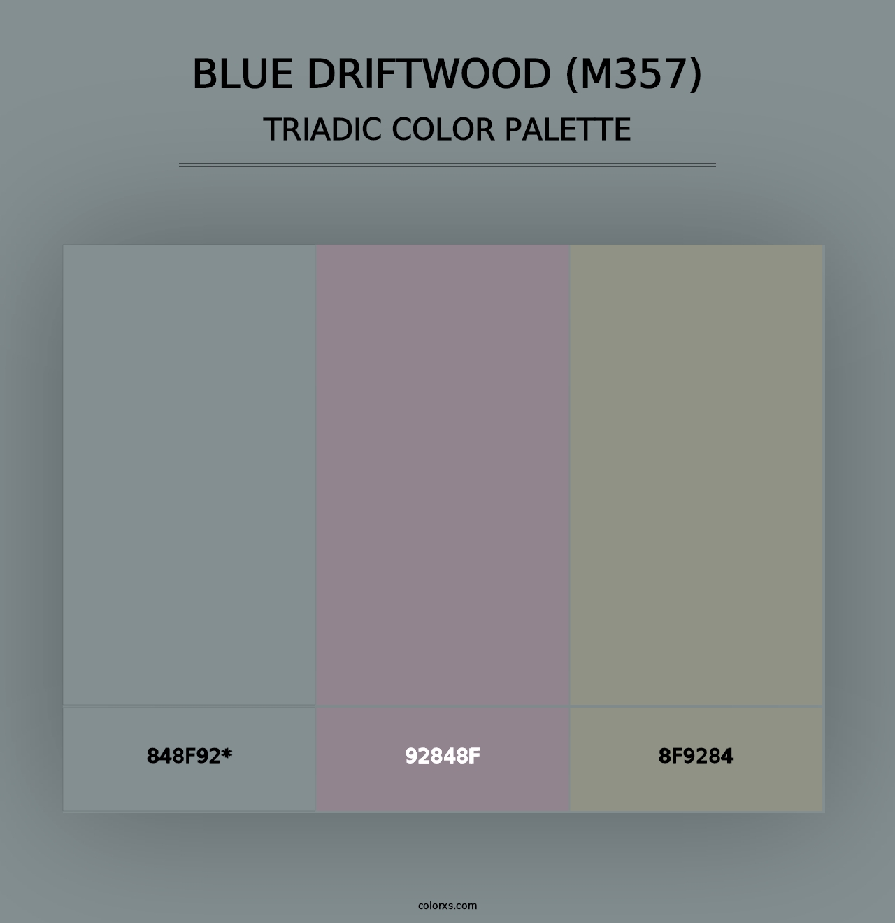 Blue Driftwood (M357) - Triadic Color Palette