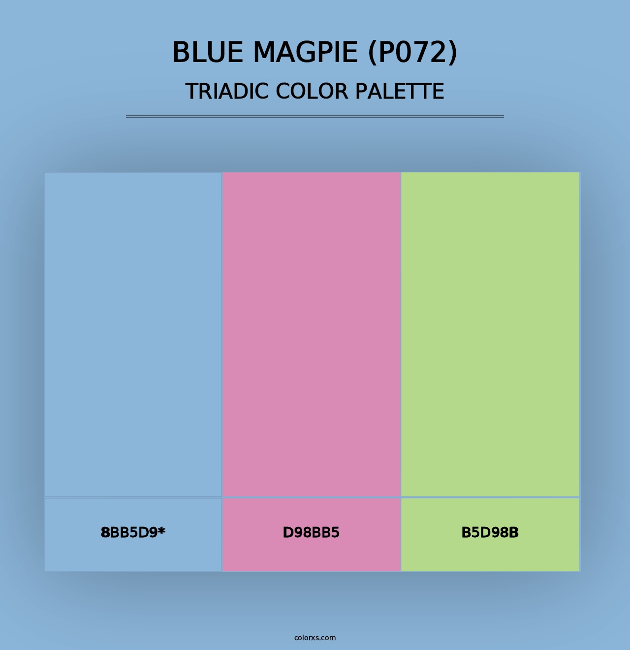 Blue Magpie (P072) - Triadic Color Palette