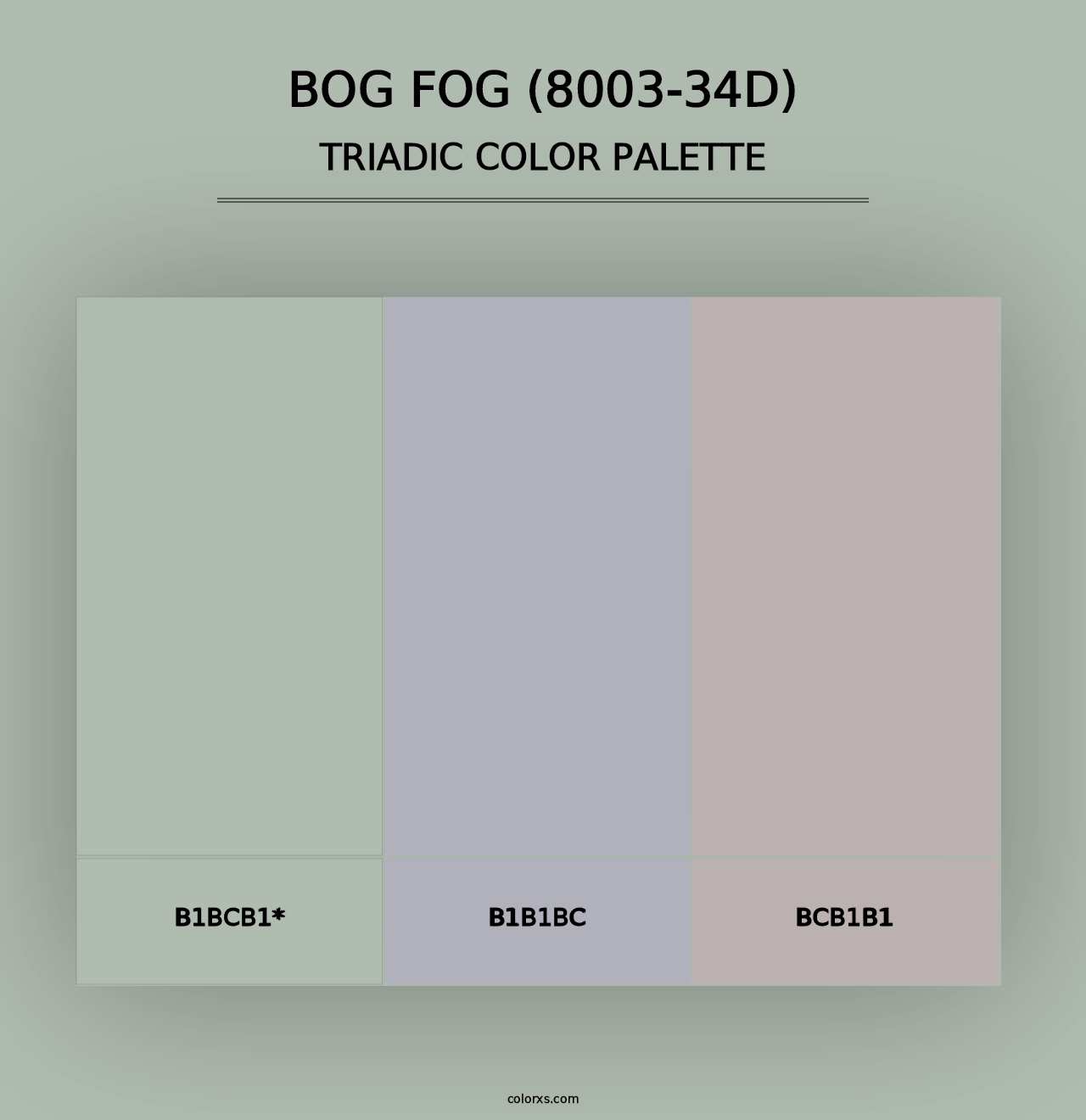 Bog Fog (8003-34D) - Triadic Color Palette