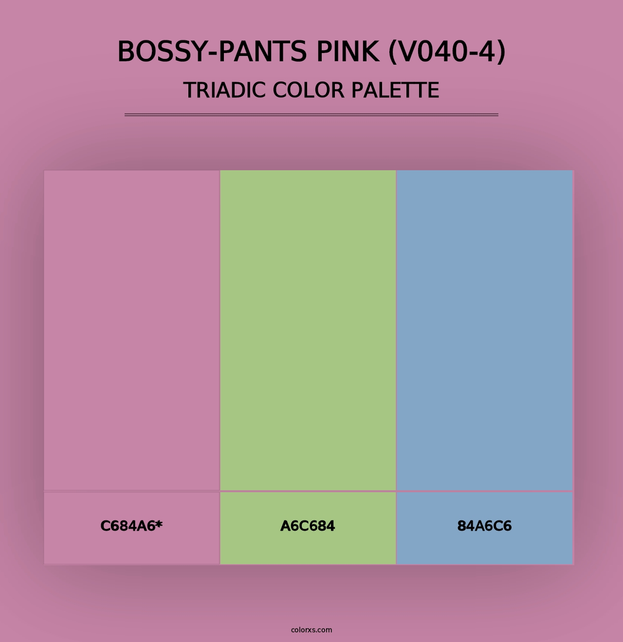 Bossy-Pants Pink (V040-4) - Triadic Color Palette