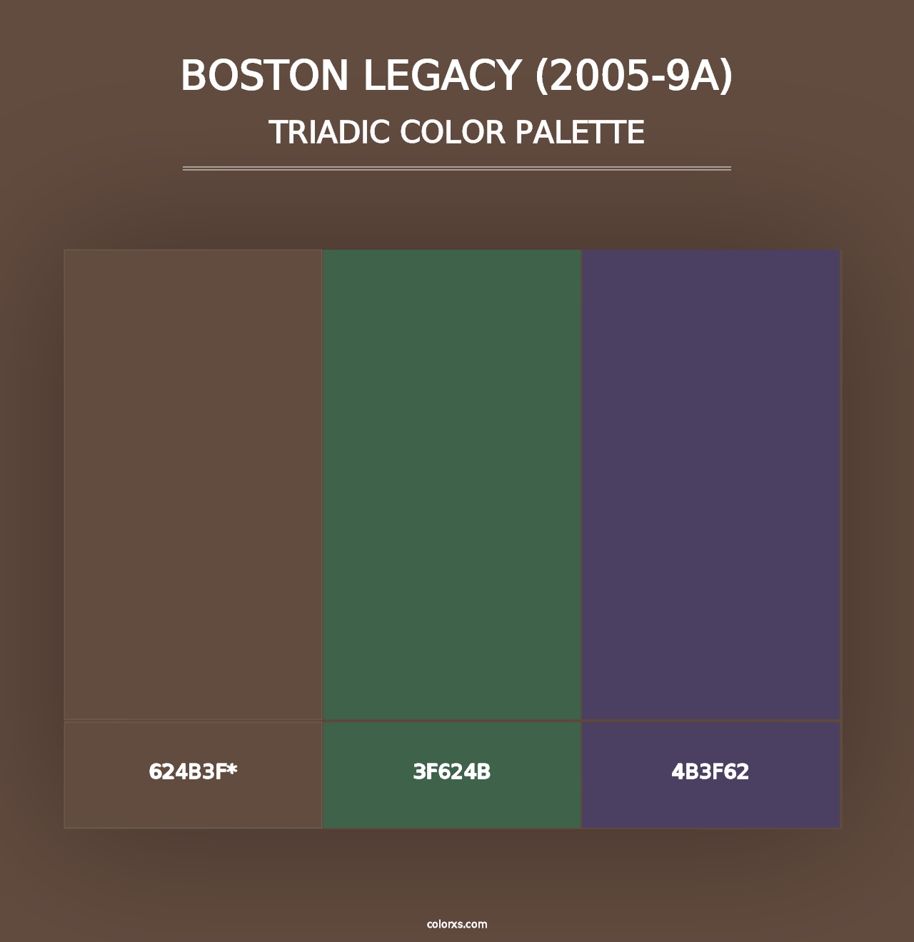 Boston Legacy (2005-9A) - Triadic Color Palette