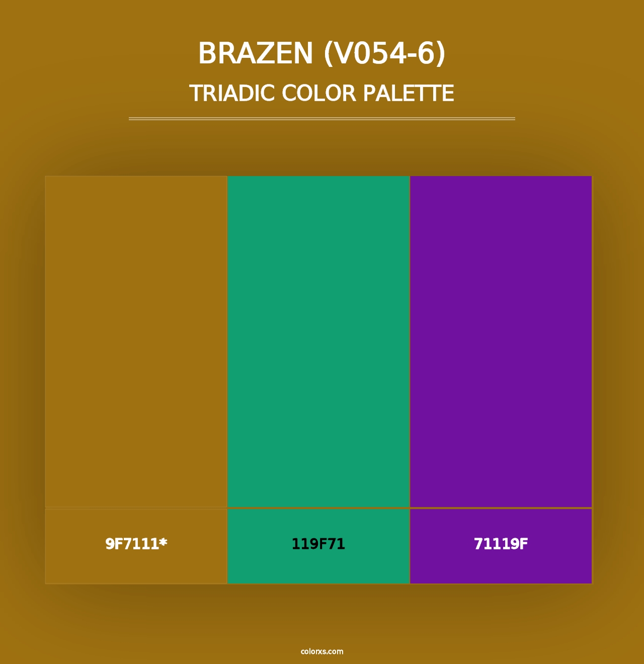 Brazen (V054-6) - Triadic Color Palette