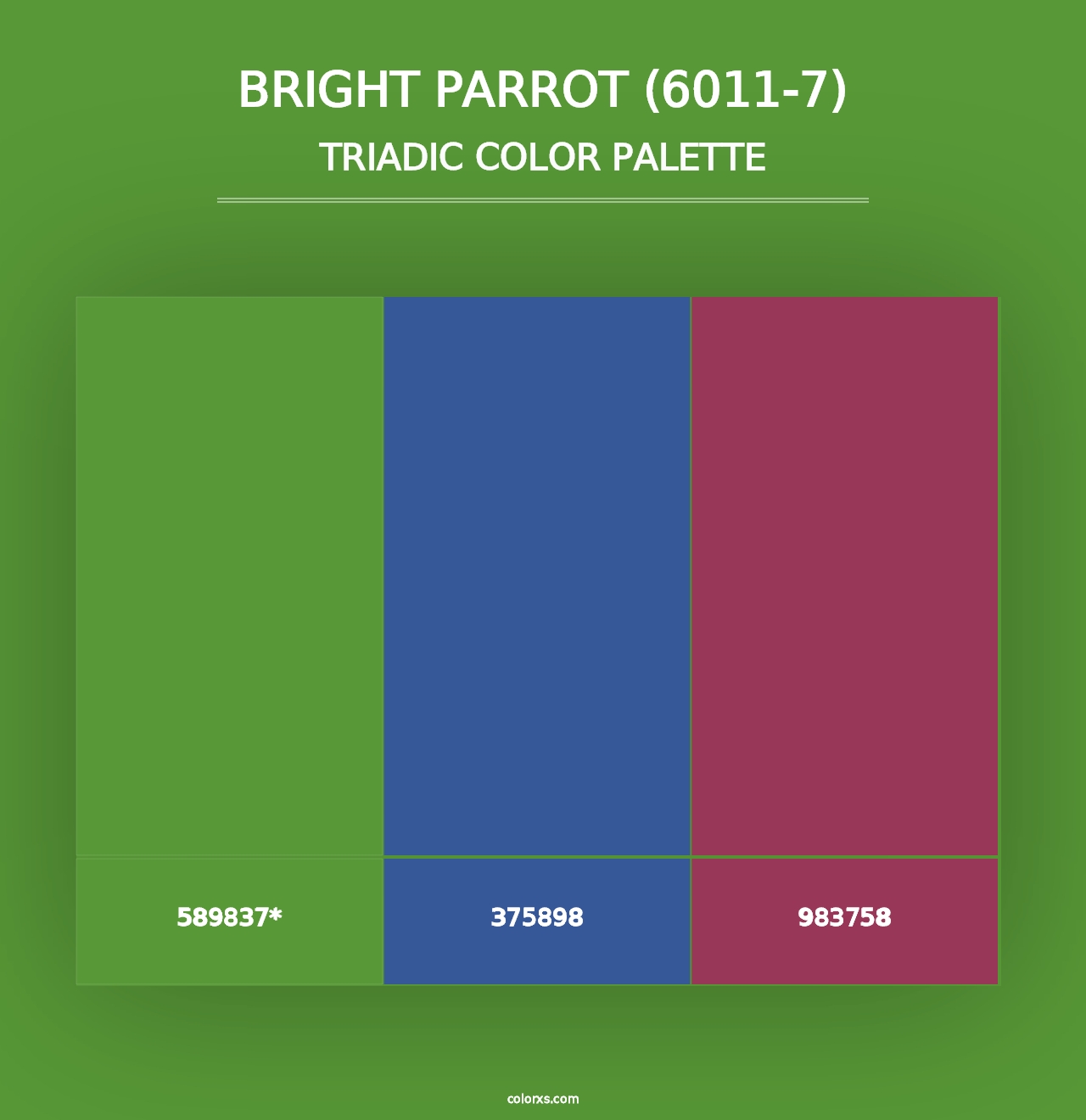 Bright Parrot (6011-7) - Triadic Color Palette