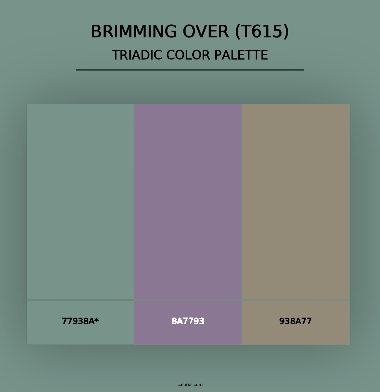 Brimming Over (T615) - Triadic Color Palette