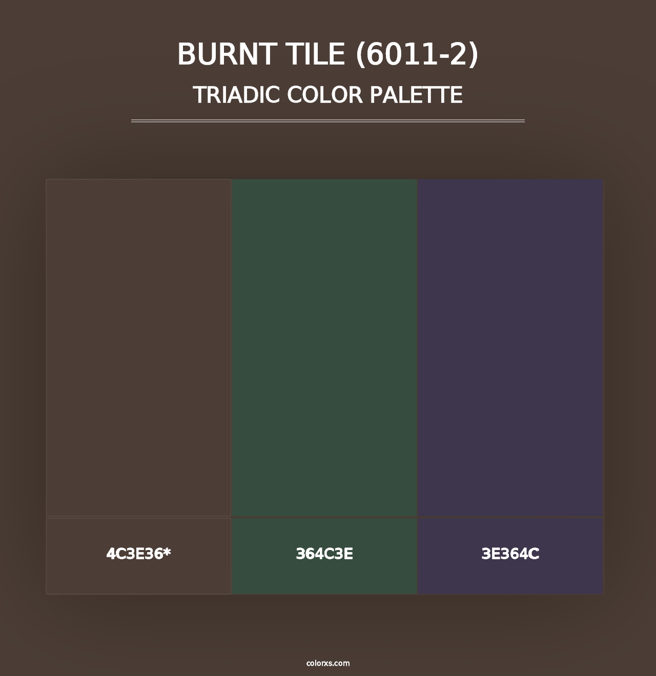 Burnt Tile (6011-2) - Triadic Color Palette