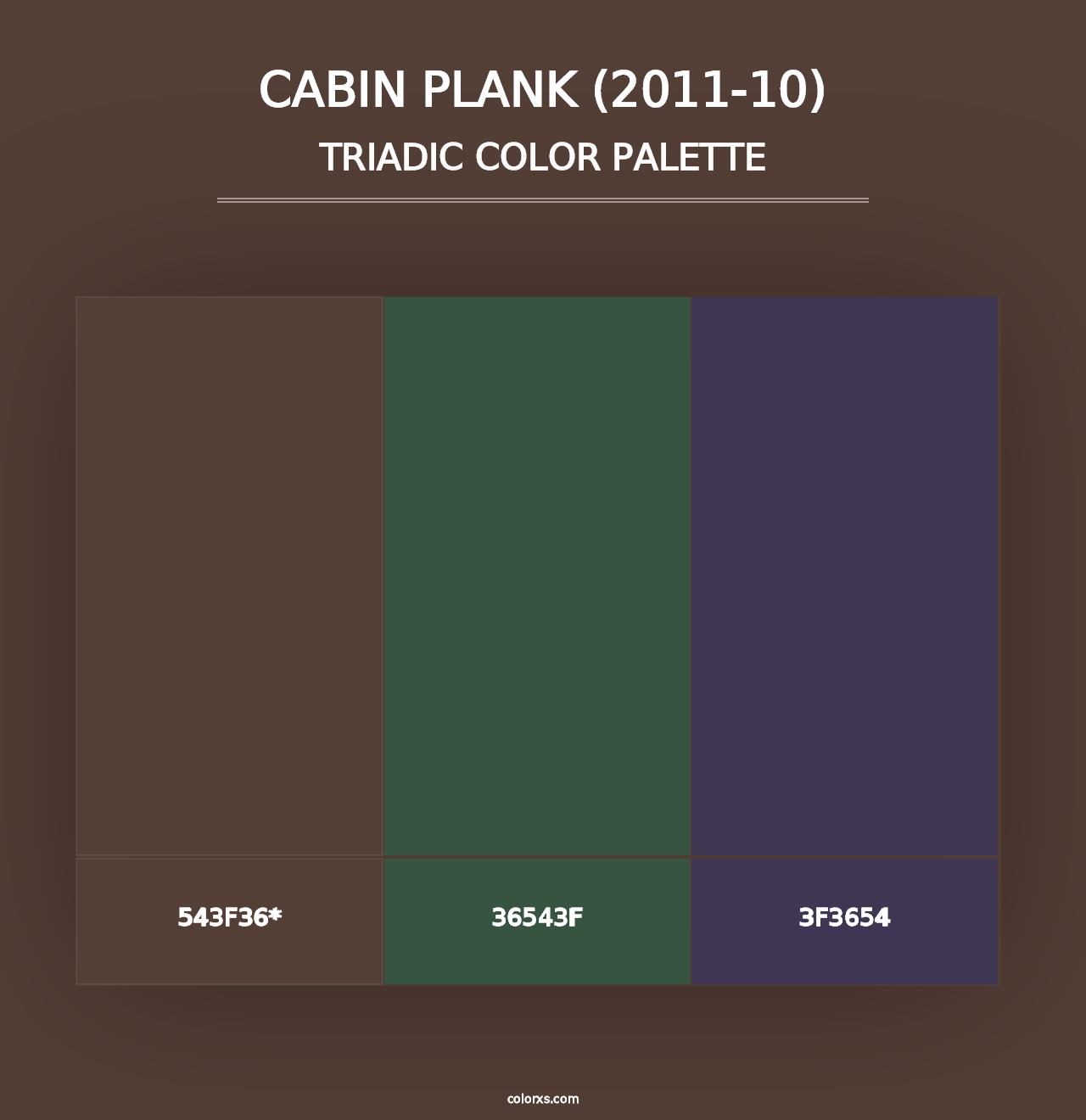 Cabin Plank (2011-10) - Triadic Color Palette