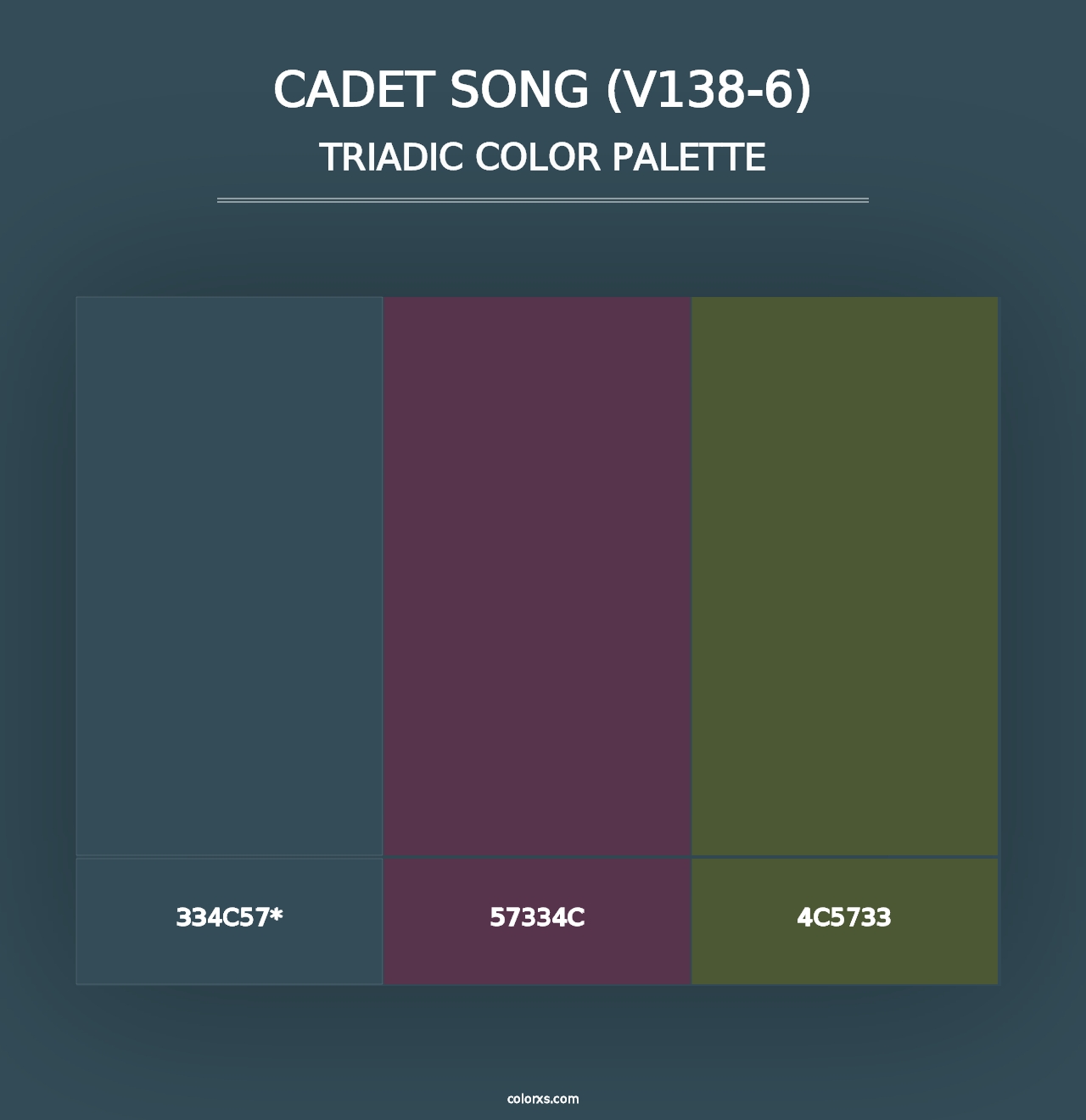 Cadet Song (V138-6) - Triadic Color Palette