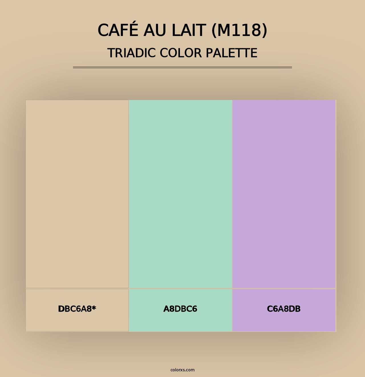 Café Au Lait (M118) - Triadic Color Palette