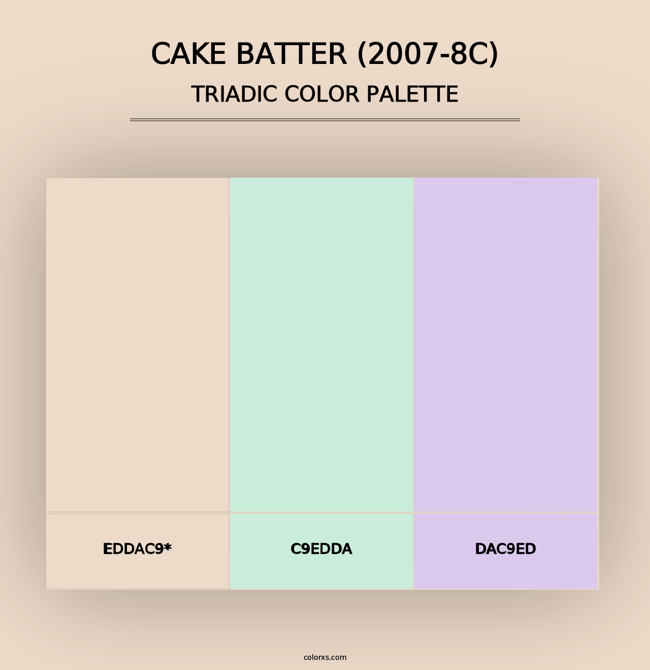 Cake Batter (2007-8C) - Triadic Color Palette