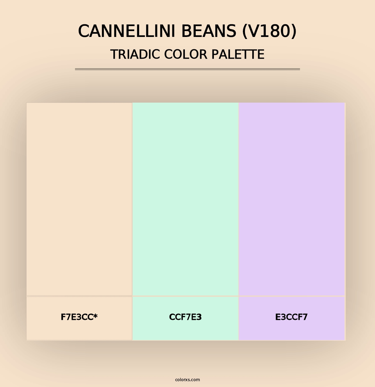 Cannellini Beans (V180) - Triadic Color Palette