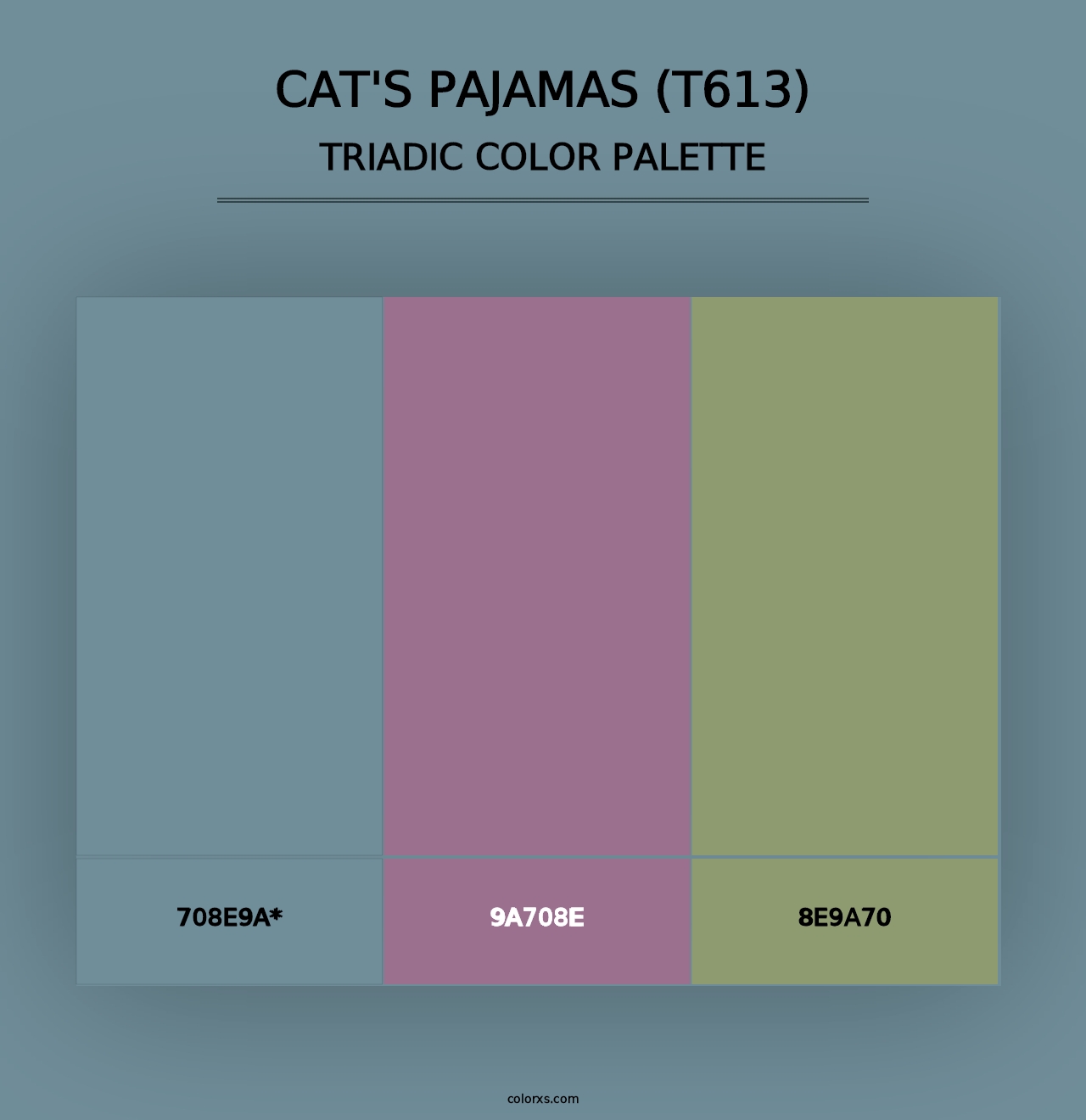 Cat's Pajamas (T613) - Triadic Color Palette