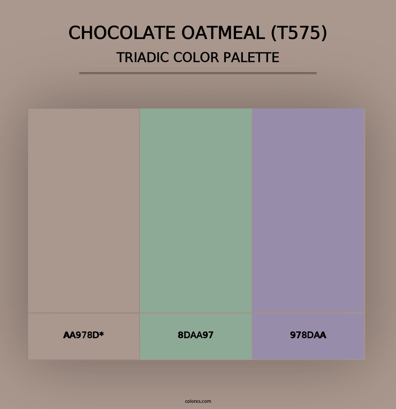 Chocolate Oatmeal (T575) - Triadic Color Palette