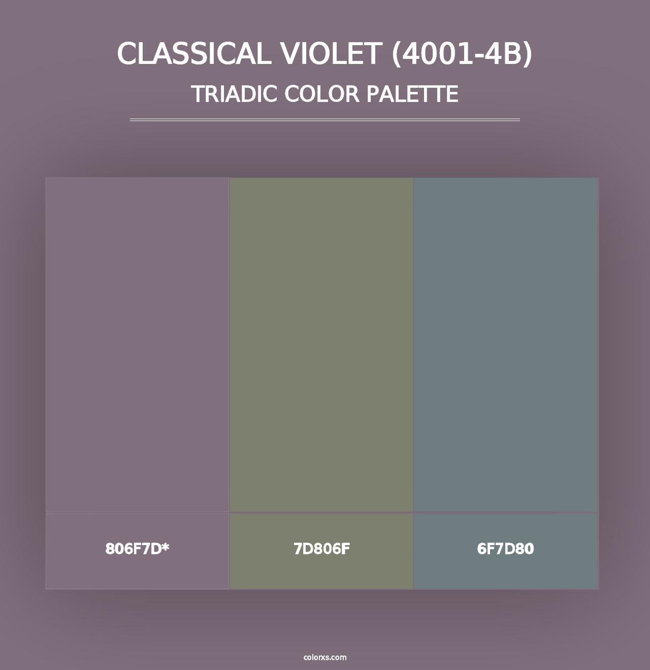 Classical Violet (4001-4B) - Triadic Color Palette