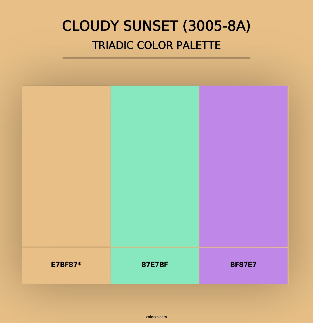 Cloudy Sunset (3005-8A) - Triadic Color Palette