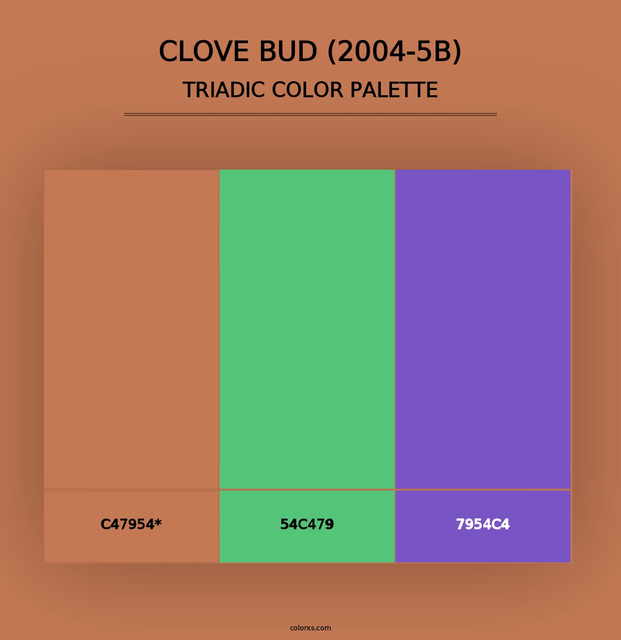 Clove Bud (2004-5B) - Triadic Color Palette