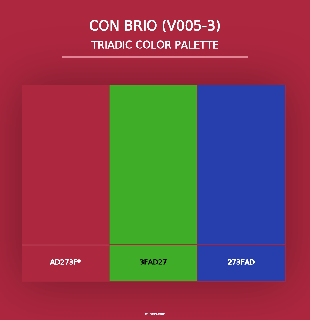 Con Brio (V005-3) - Triadic Color Palette