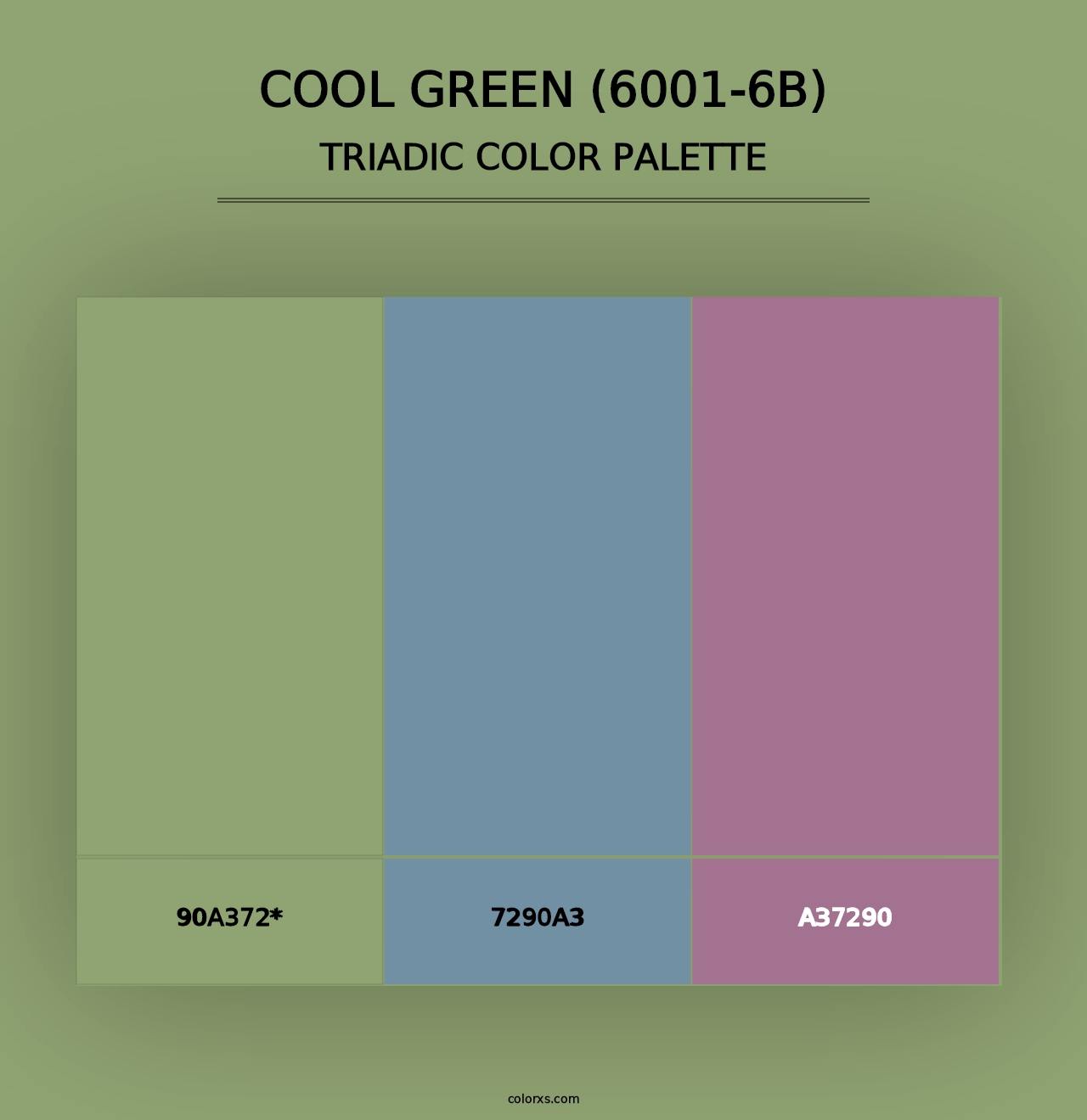 Cool Green (6001-6B) - Triadic Color Palette