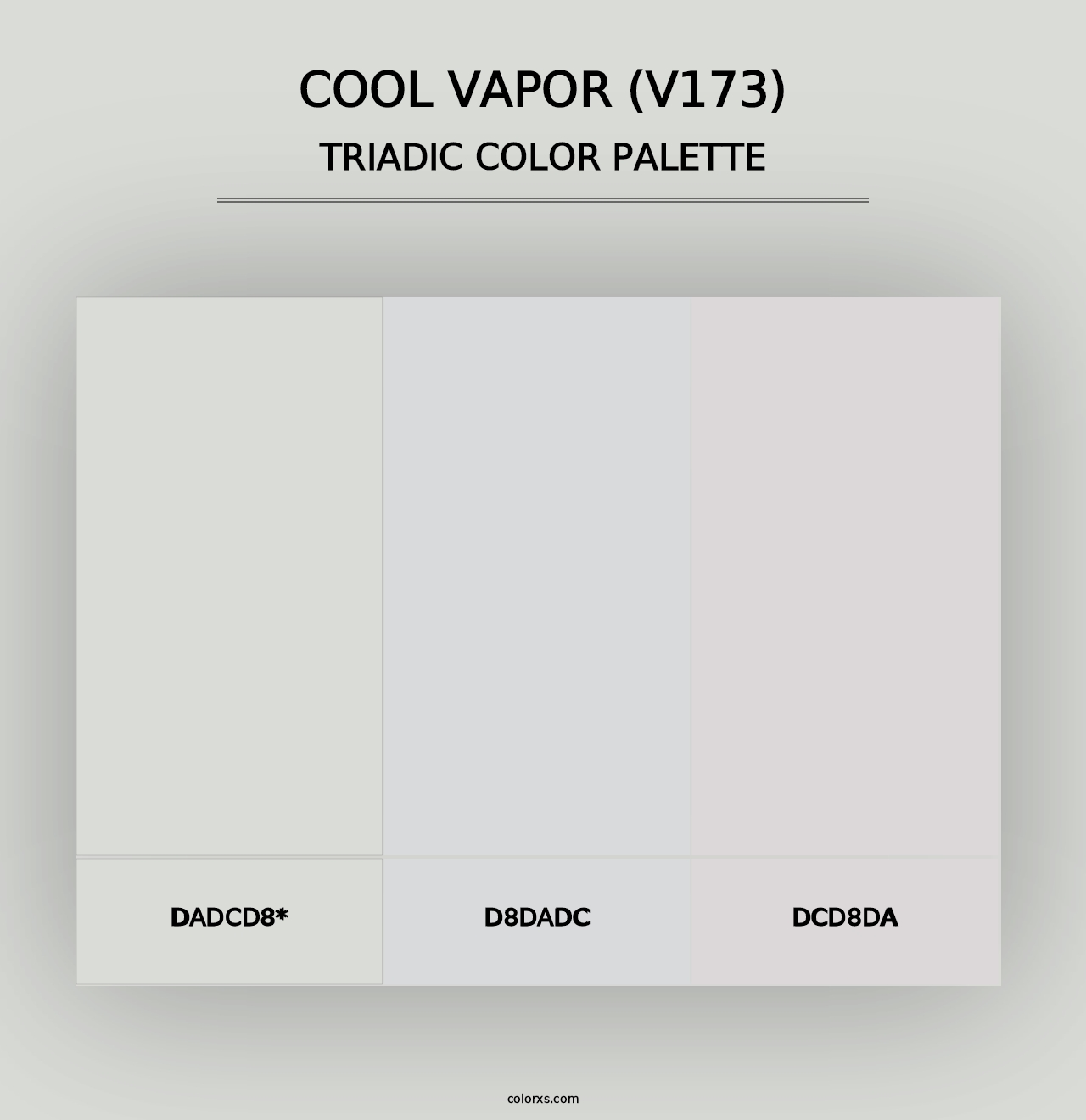 Cool Vapor (V173) - Triadic Color Palette