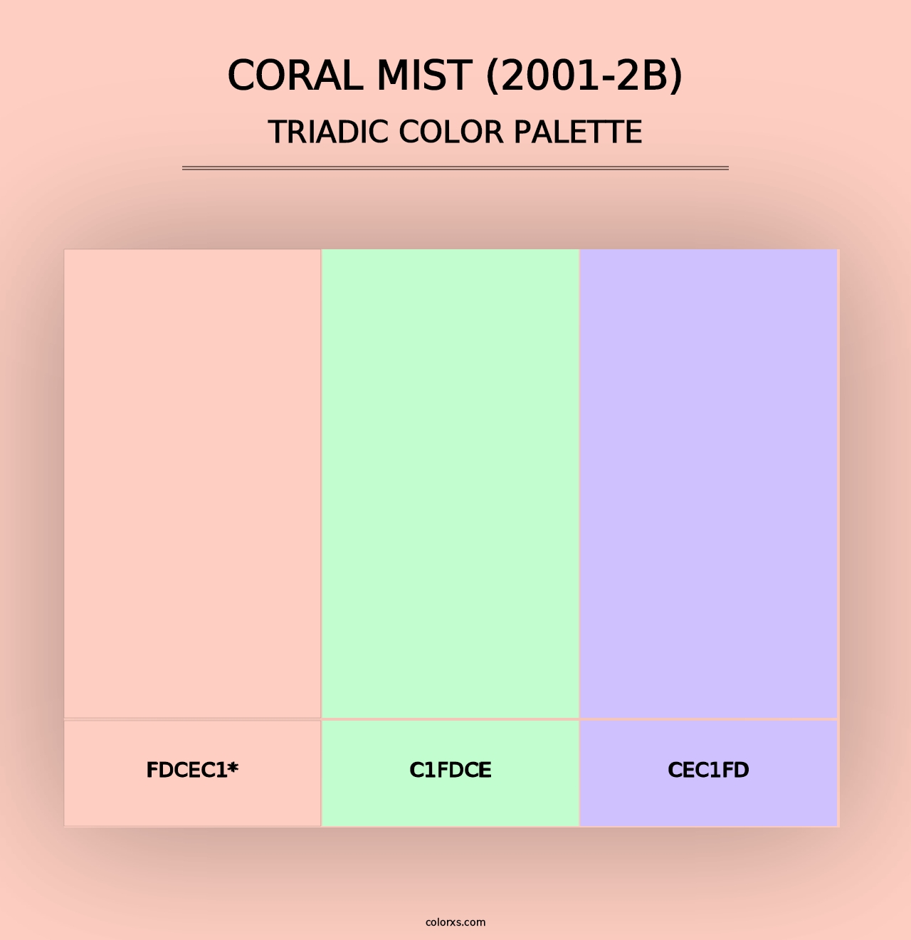 Coral Mist (2001-2B) - Triadic Color Palette