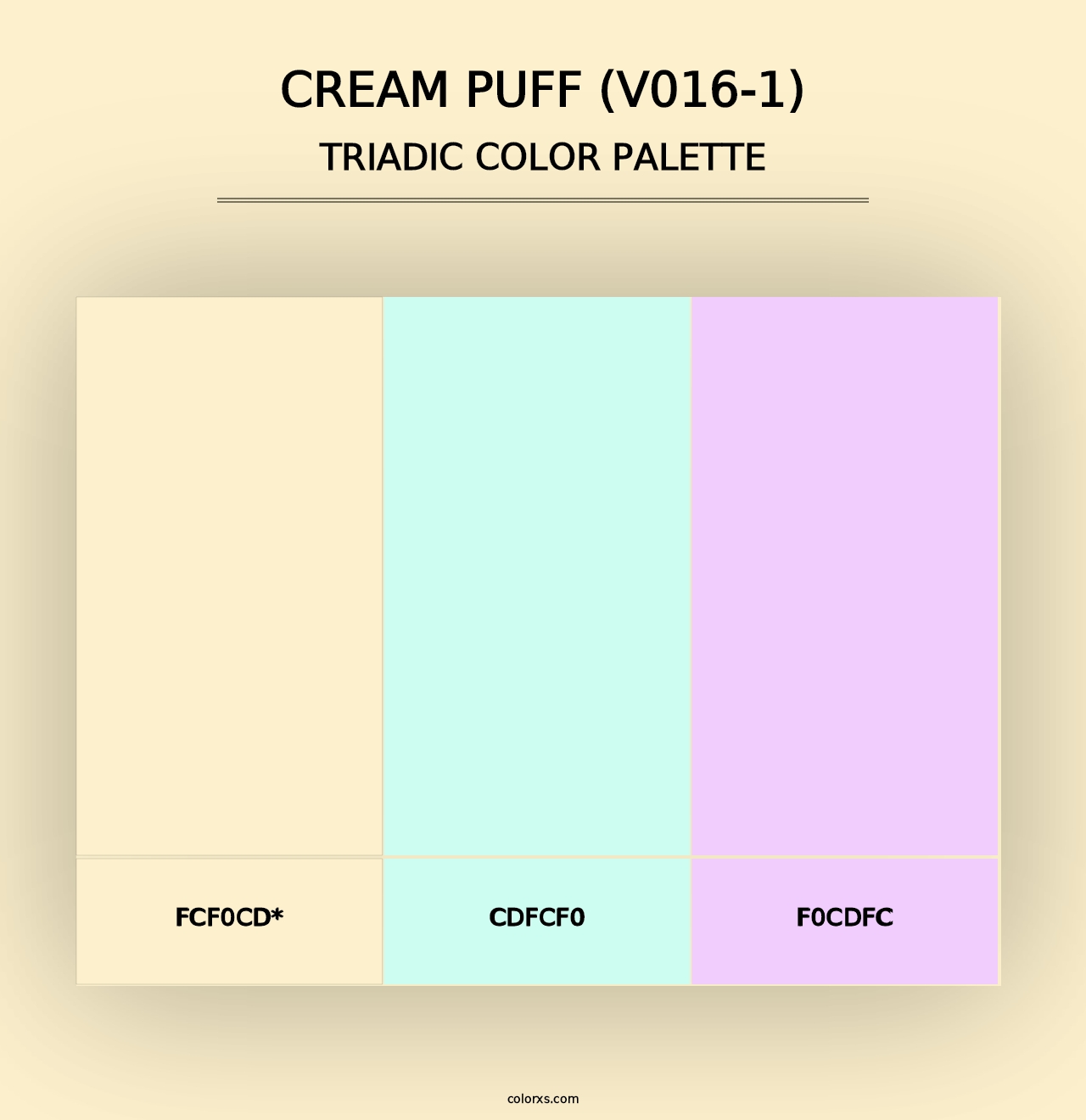 Cream Puff (V016-1) - Triadic Color Palette